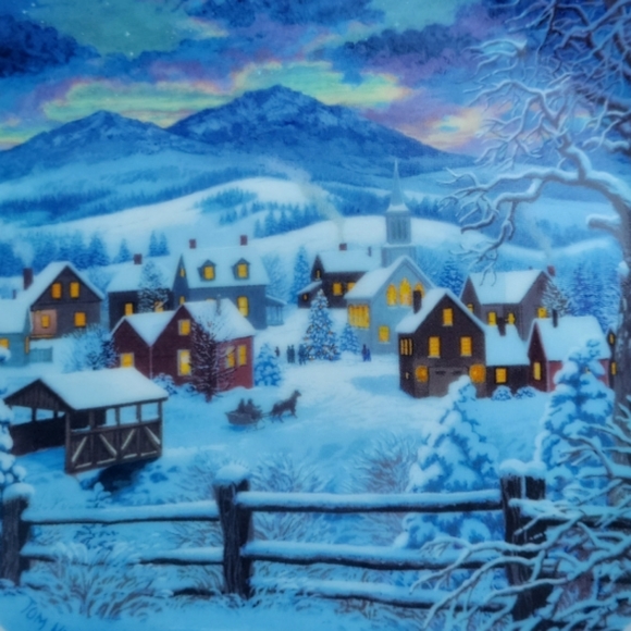 1 Vtg '02 Plate Home For The Holidays 22K Gold Trim - Picture 2 of 4